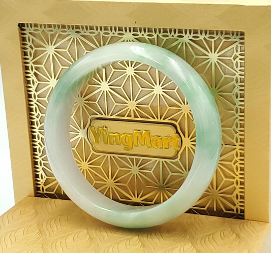 High Quality 48–72mm Jadeite Jade White Green YingMart Bangle Gift for Her Sister Mom Mens Grandma Feng Shui Personalized