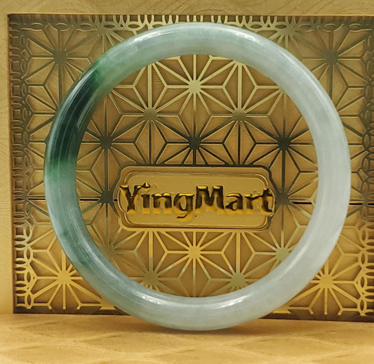 High Quality 48–72mm Natural-Colour Jade White Green to Dark Green Bangle Bracelets Gift for Her Mom Grandma Feng Shui Personalized