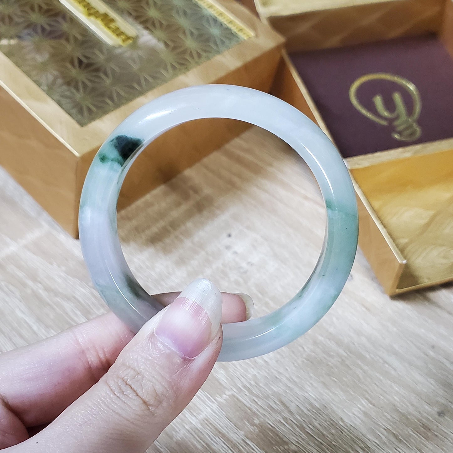 Jade Bangle 48-60mm up | Yingmart White To Dark Green Jade Jadeite Bracelet for Men, Women, Grandmother, Sister – Vintage Elegance