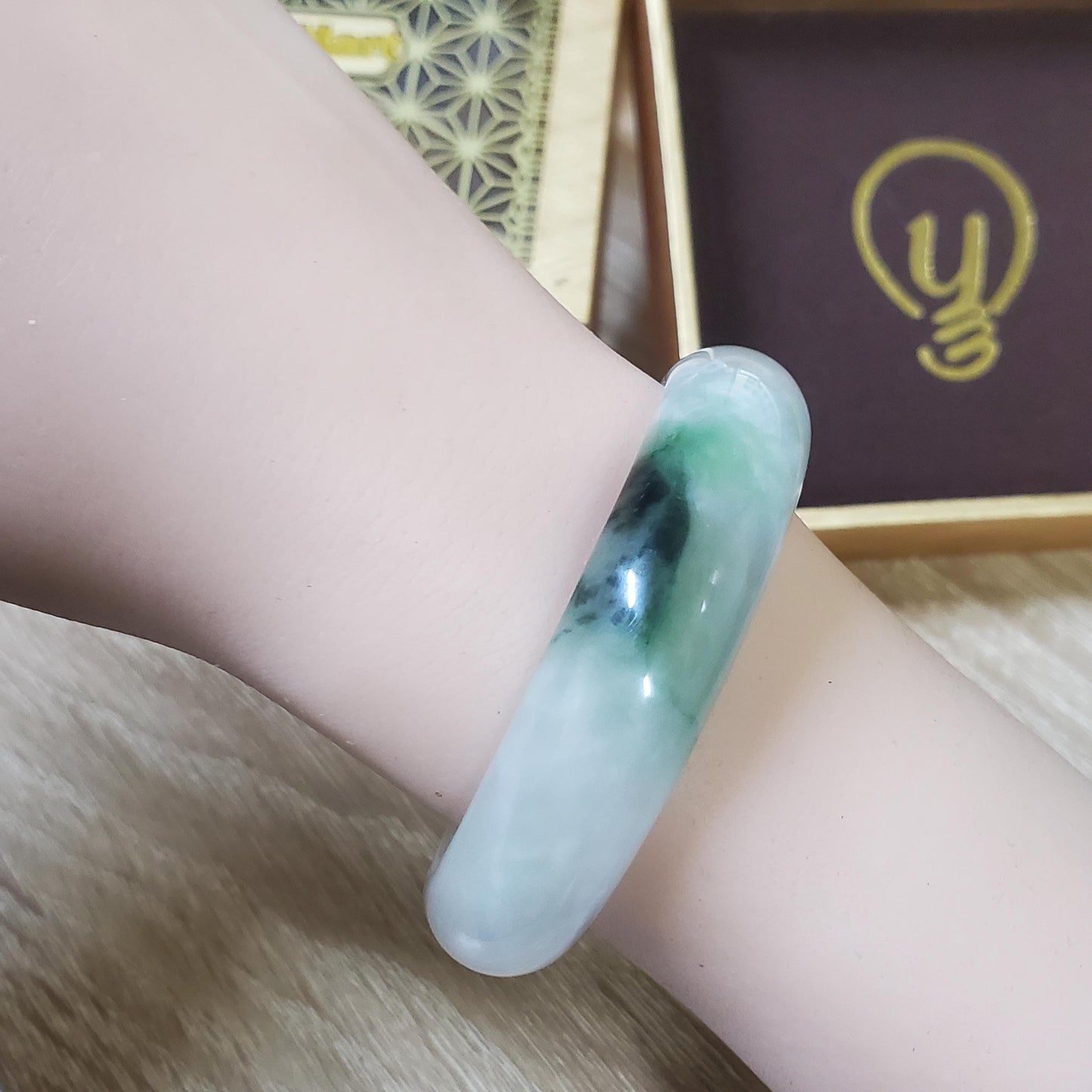Jade Bangle 48-60mm up | Yingmart White To Dark Green Jade Jadeite Bracelet for Men, Women, Grandmother, Sister – Vintage Elegance