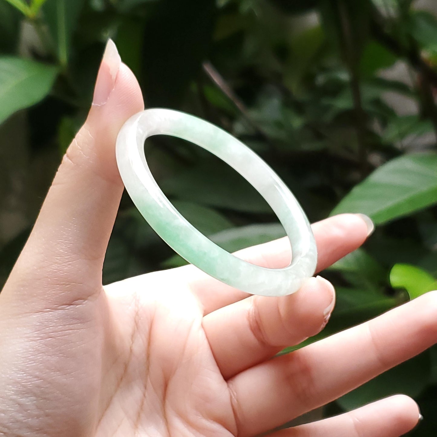 High Quality 48–72mm Natural-Colour Jade Green White Bangle Bracelets Gift for Her Mom Grandma Feng Shui Personalized Jewelry