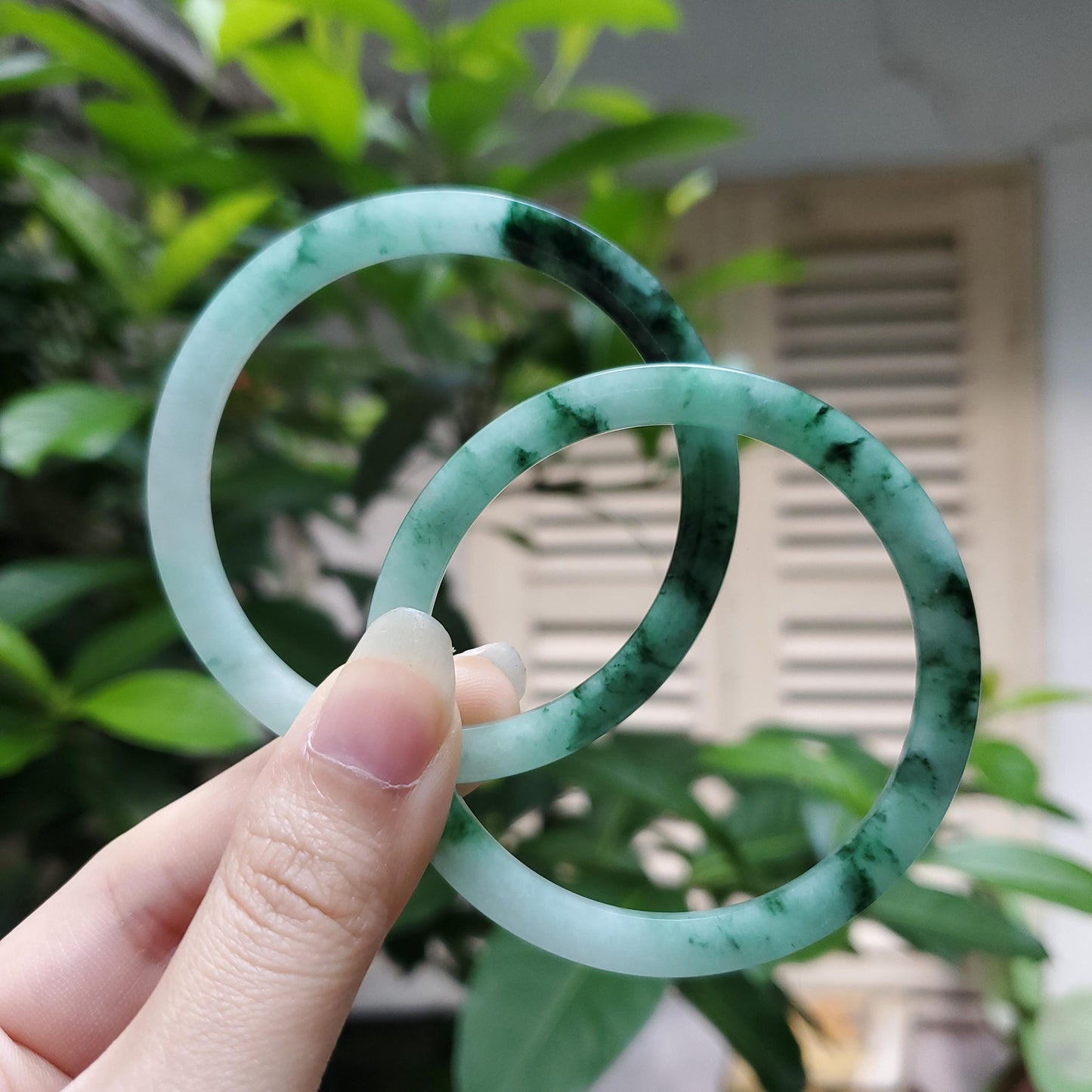 High Quality 48–72mm Natural-Colour Jade White Green Black Spot Bangle Gift for Her Mom Grandma Feng Shui Personalized Jewelry