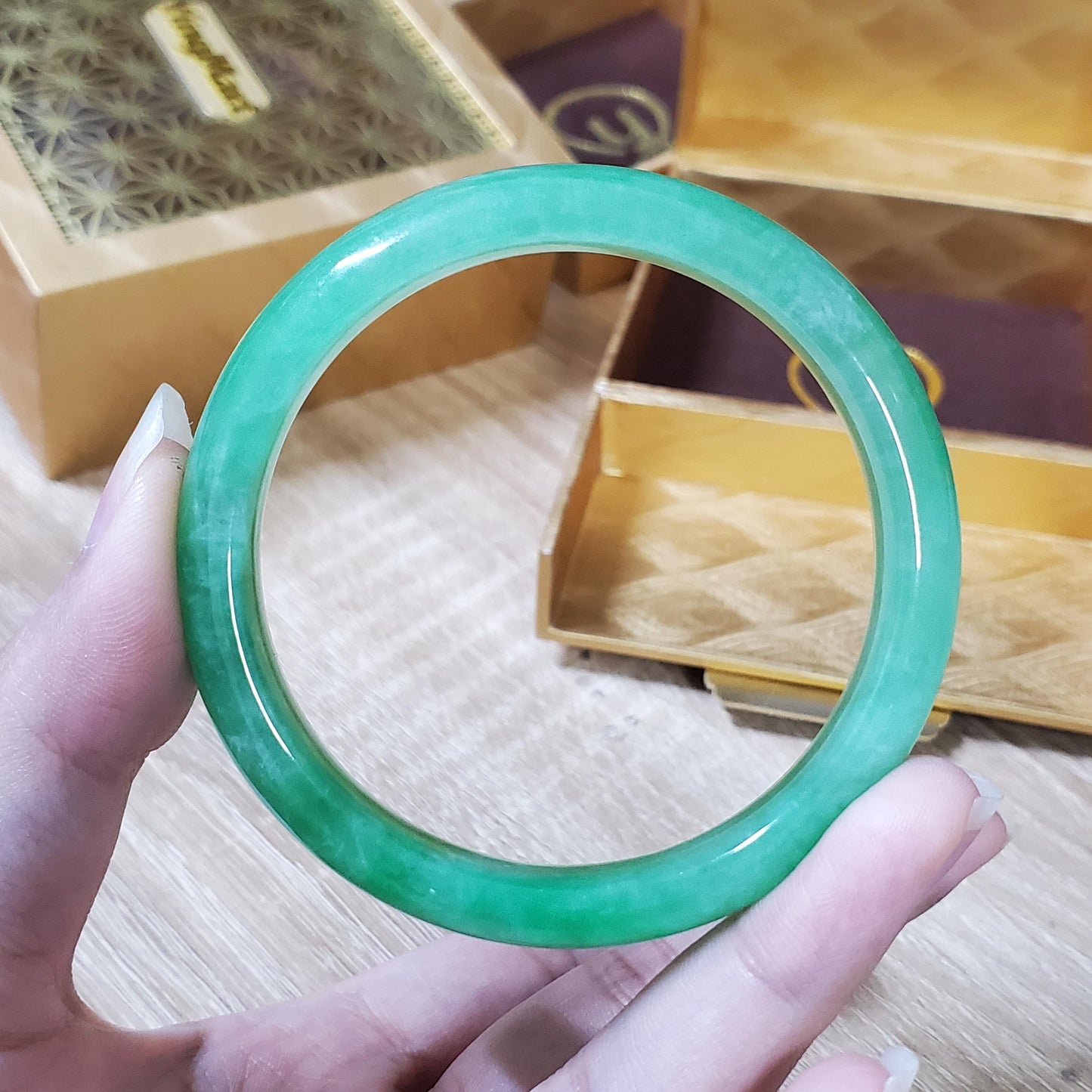 High Quality 48–72mm Jadeite Jade Green YingMart Bangle, Gift for Her, Mens, Grandma, Sister, Feng Shui, Personalized