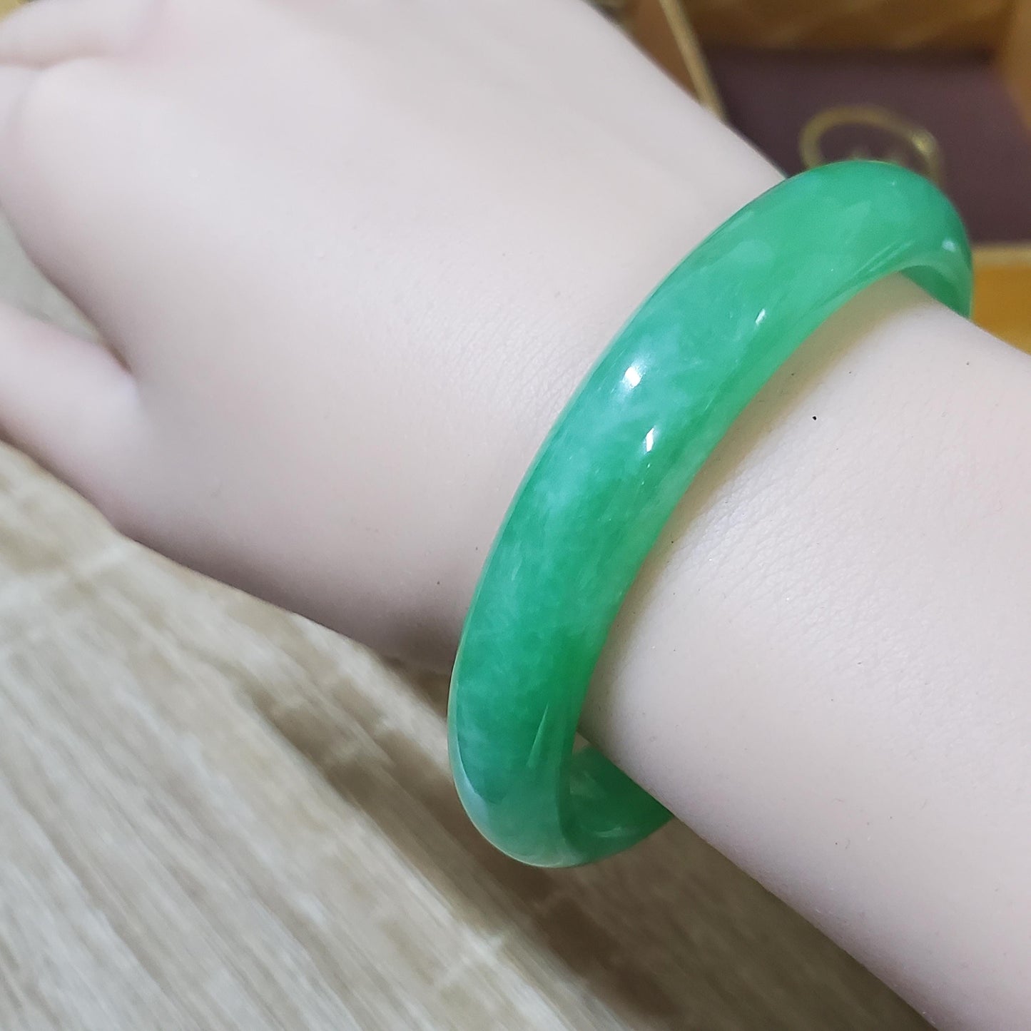 High Quality 48–72mm Jadeite Jade Green YingMart Bangle, Gift for Her, Mens, Grandma, Sister, Feng Shui, Personalized