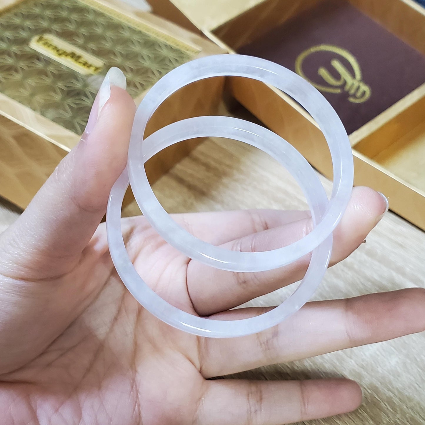 High Quality 48–60mm Jadeite Jade Green YingMart Bangle Bracelets Gift for Her Feng Shui Sister Personalized Grandma Burmese - Best Price