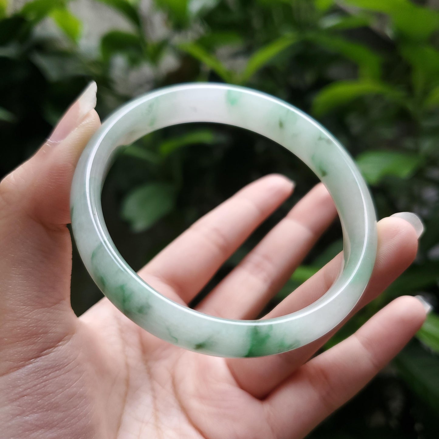 High Quality 48–72mm Natural-Colour Jade White Green YingMart Bangle Bracelets Gift for Her Grandma Sister Mom Mens Feng Shui Personalized