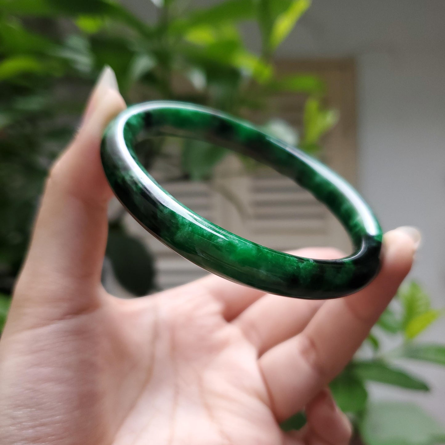 High Quality 48–72mm Jadeite Jade Green to Dark Green YingMart Bangle Bracelets Burmese Gift for Her Grandmother Sister Mom Mens Feng Shui