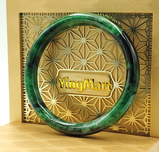 High Quality 48–72mm Jadeite Jade Green to Dark Green YingMart Bangle Bracelets Burmese Gift for Her Grandmother Sister Mom Mens Feng Shui
