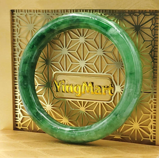 High Quality 48–72mm Jadeite Jade Green White YingMart Bangle Gift for Her Sister Grandma Mens Mom Feng Shui Personalized