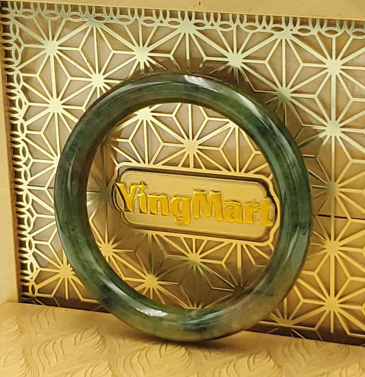 High Quality 48–72mm Jadeite Jade Green Floating Yellow Black YingMart Bangle Gift for Her Grandma Mom Sister Mens Feng Shui Personalized