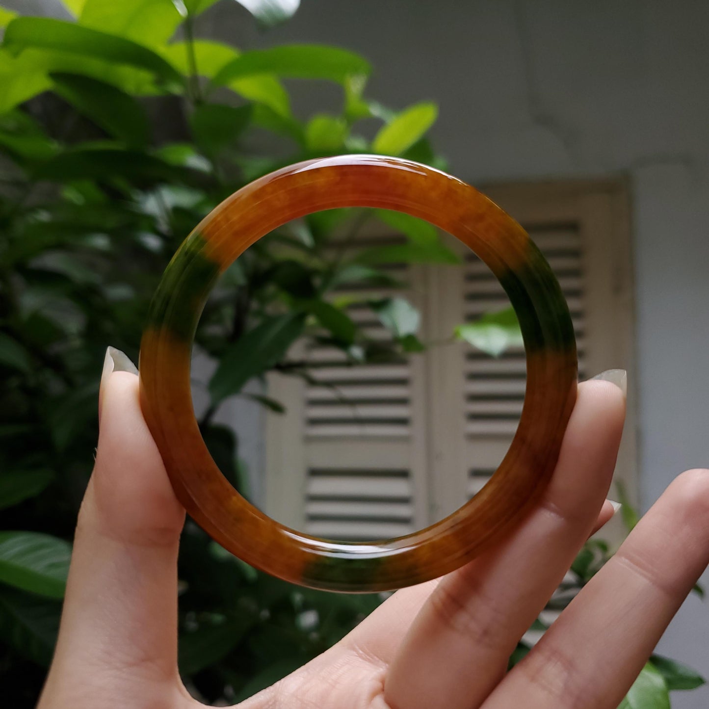 High Quality 48–72mm Jadeite Jade Yellow Green Spot YingMart Bangle Bracelets Gift for Her Mom Feng Shui Grandma Sister Mens