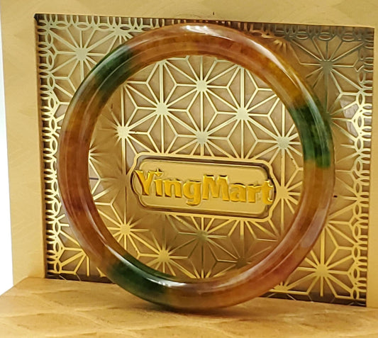 High Quality 48–72mm Jadeite Jade Yellow Green Spot YingMart Bangle Bracelets Gift for Her Mom Feng Shui Grandma Sister Mens