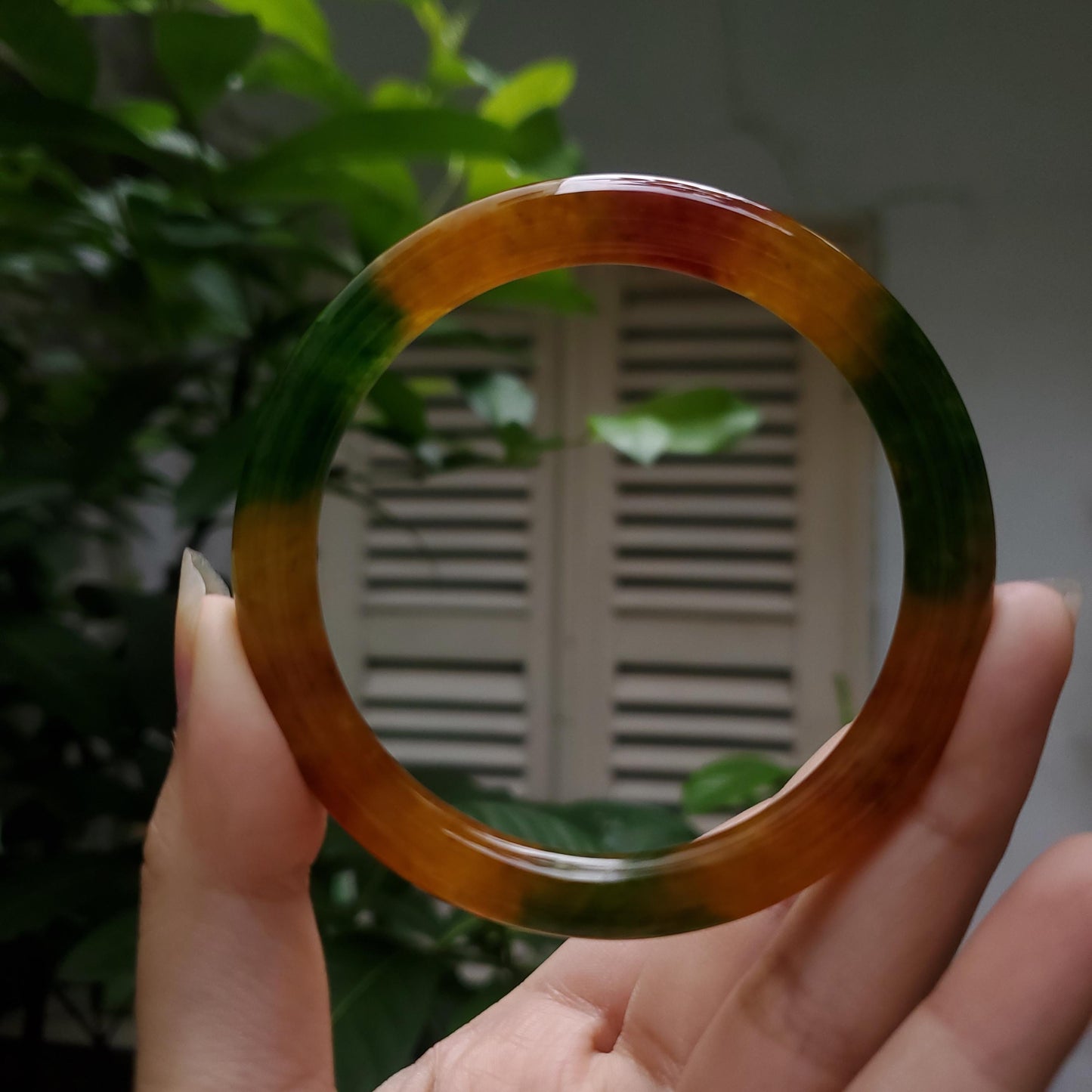 High Quality 48–72mm Jadeite Jade Yellow Green Spot YingMart Bangle Bracelets Gift for Her Mom Feng Shui Grandma Sister Mens