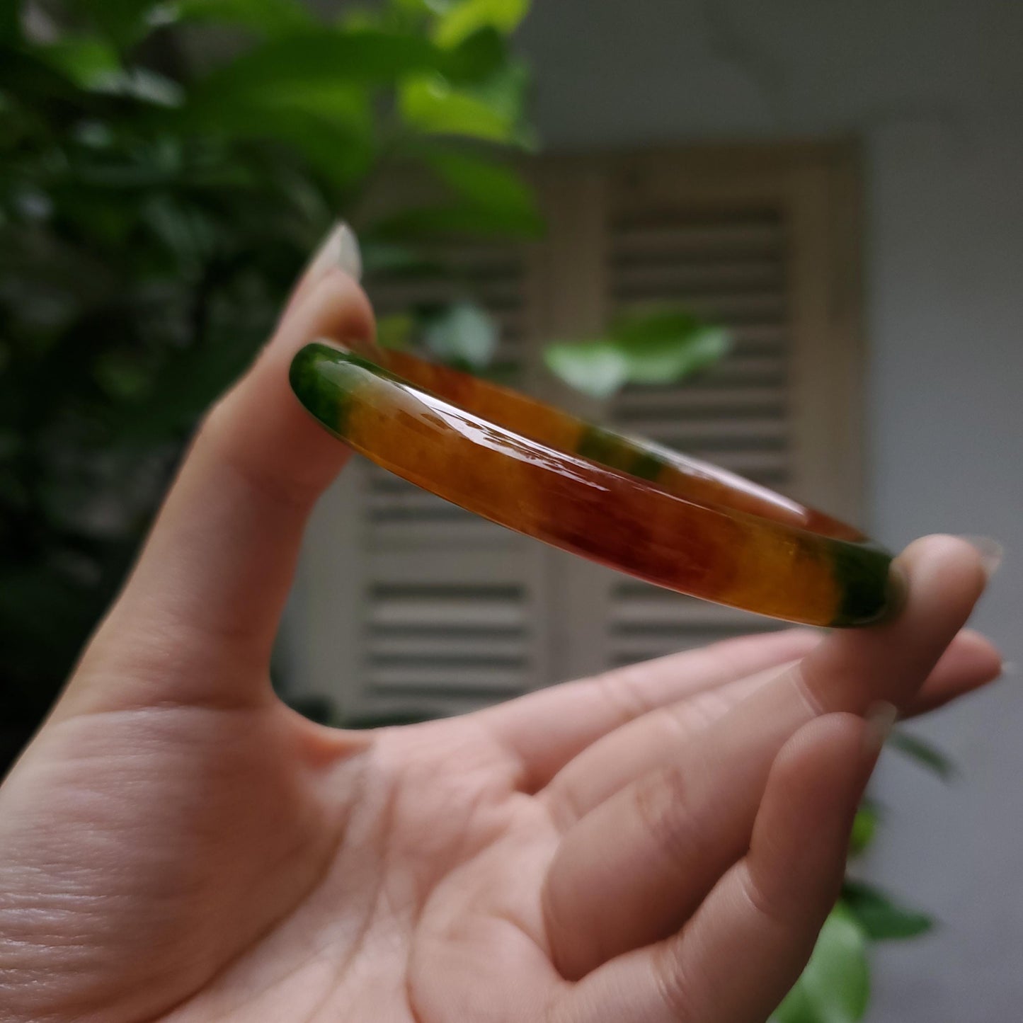 High Quality 48–72mm Jadeite Jade Yellow Green Spot YingMart Bangle Bracelets Gift for Her Mom Feng Shui Grandma Sister Mens