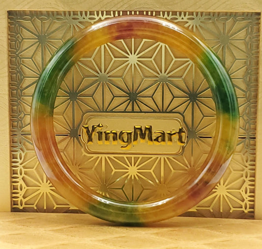 High Quality 48–72mm Jadeite Jade Yellow Green Spot YingMart Bangle Bracelets Gift for Her Mom Feng Shui Grandma Sister Mens