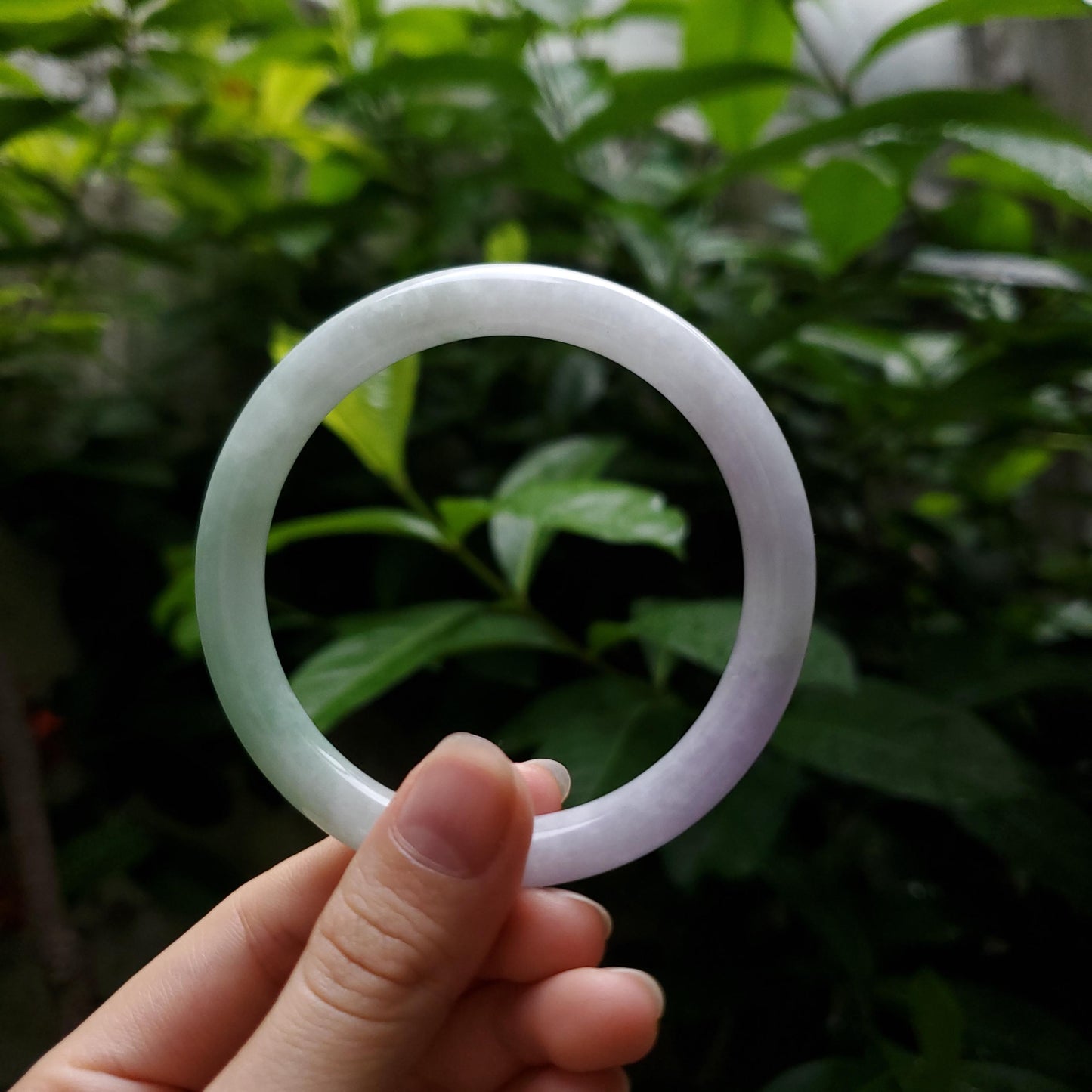 High Quality 48–72mm Natural-Colour Jade Very Light Purple Light Green YingMart Bangle Bracelets Gift for Her Grandmother Sister Mens