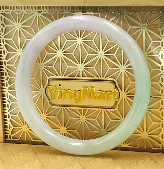 High Quality 48–72mm Natural-Colour Jade Very Light Purple Light Green YingMart Bangle Bracelets Gift for Her Grandmother Sister Mens