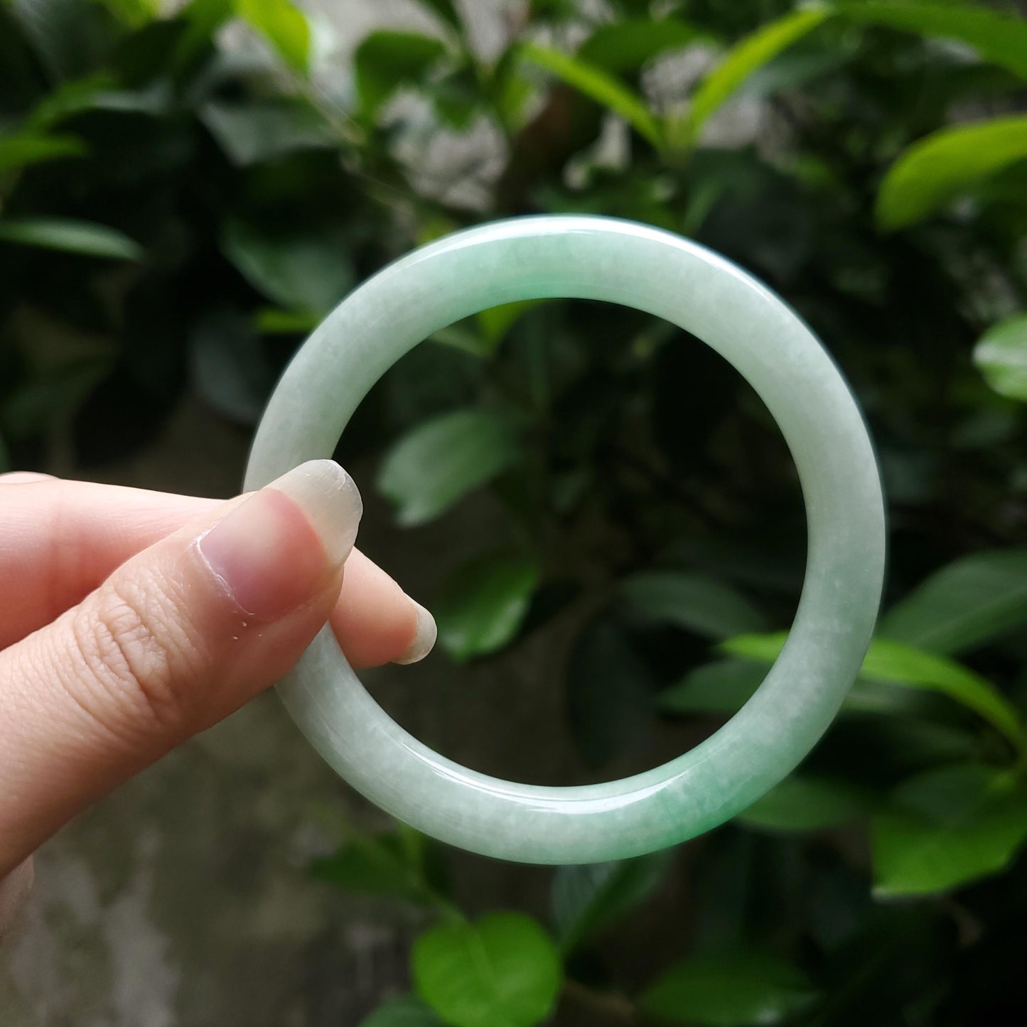 High Quality 48–72mm Natural-Colour Jade White to Light Green YingMart Bangle Jadeite Gift for Her Mom Mens Grandma Sister Feng Shui