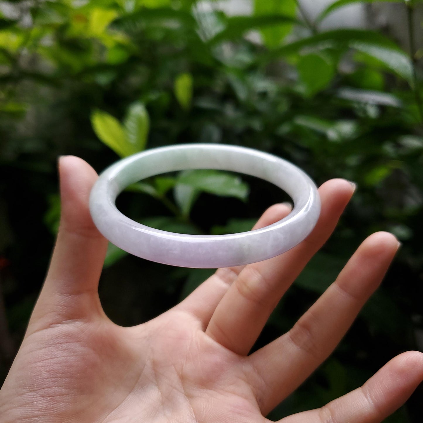 High Quality 48–72mm Natural-Colour Jade Very Light Purple Light Green YingMart Bangle Bracelets Gift for Her Grandmother Sister Mens