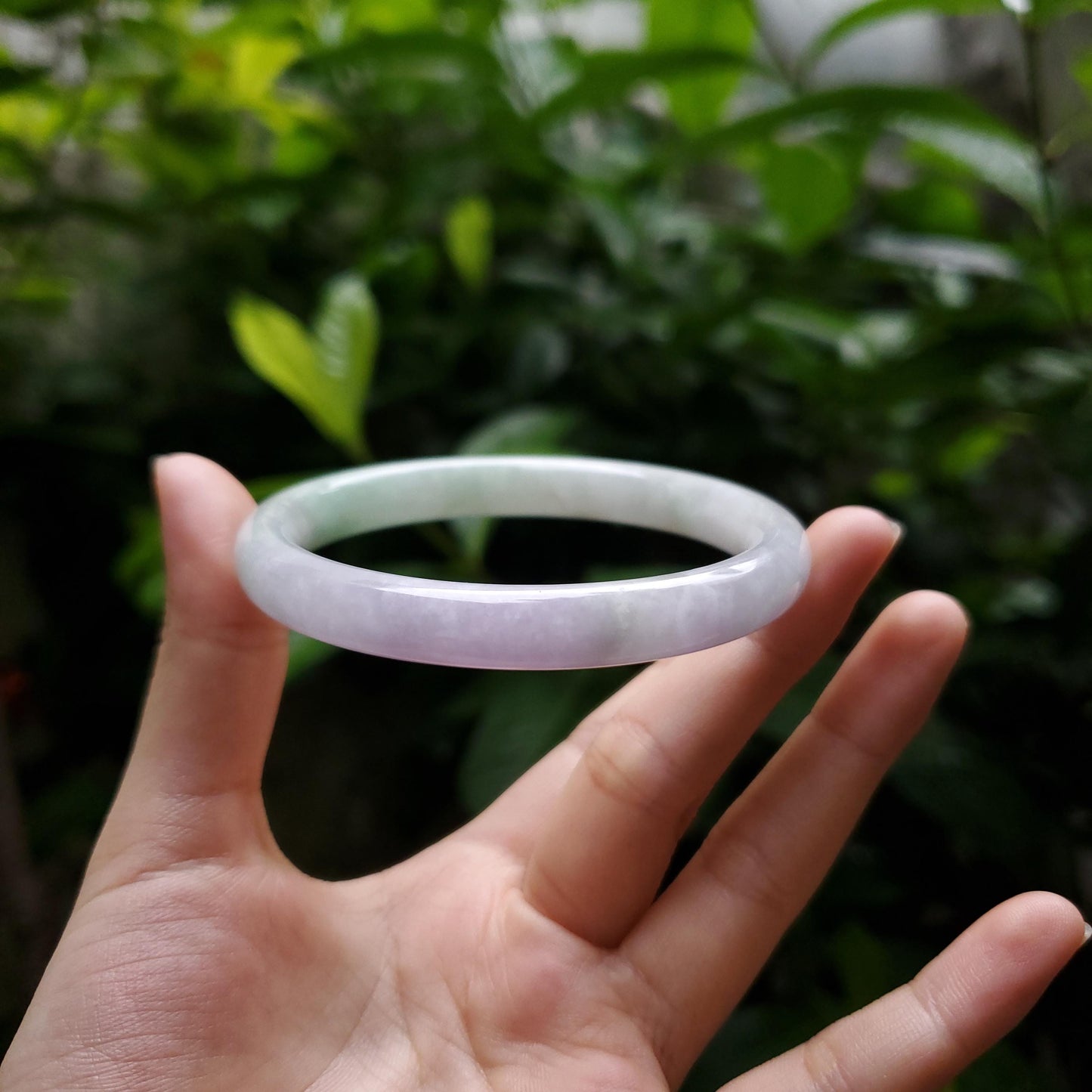 High Quality 48–72mm Natural-Colour Jade Very Light Purple Light Green YingMart Bangle Bracelets Gift for Her Grandmother Sister Mens