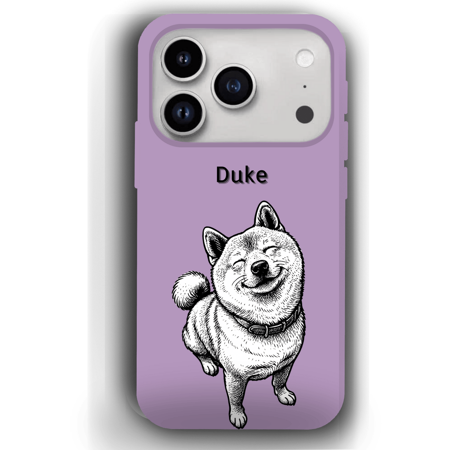 Custom Black & White Pet Phone Case for iPhone 17 by YingMart – Custom Photo Personalized Pet Line Art Design with Pet Name