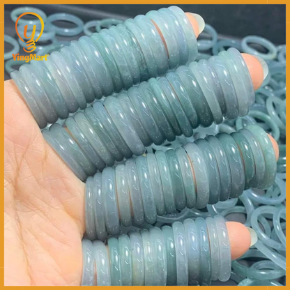 Yingmart Icy Blue Ring, 100% Natural Green Jade Ring - wholesale, Real Gemstone Ring, Vintage Jewelry