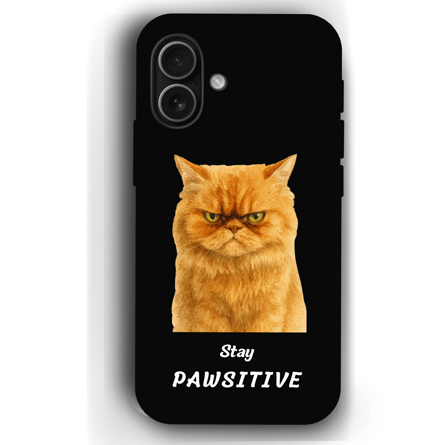 Stay Pawsitive Custom Pet Phone Case for iPhone 17 by YingMart – Personalized Animal Portrait, Protective Cover, for Pet Lovers.