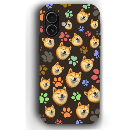Custom Pet Phone Case for iPhone 17/ 17 Air/ 17 Pro/ 17 Pro Max by YingMart, Personalized Pet Portrait Cover with Paw, Heart, Fish & Bone Symbols
