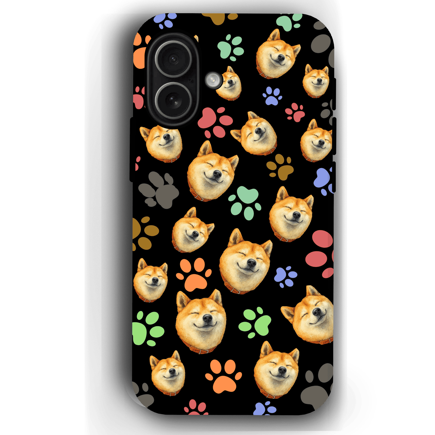 Custom Pet Phone Case for iPhone 17/ 17 Air/ 17 Pro/ 17 Pro Max by YingMart, Personalized Pet Portrait Cover with Paw, Heart, Fish & Bone Symbols