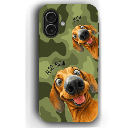 "Also Me" Design Custom Pet iPhone 17 Case – 4 Colors & 4 Patterns by YingMart, Personalized Pet Portrait Protective Cover for Dog Lovers