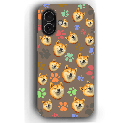 Custom Pet Phone Case for iPhone 17/ 17 Air/ 17 Pro/ 17 Pro Max by YingMart, Personalized Pet Portrait Cover with Paw, Heart, Fish & Bone Symbols