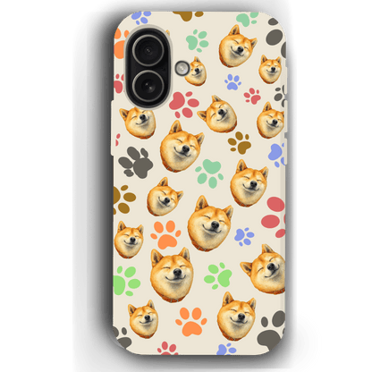 Custom Pet Phone Case for iPhone 17/ 17 Air/ 17 Pro/ 17 Pro Max by YingMart, Personalized Pet Portrait Cover with Paw, Heart, Fish & Bone Symbols