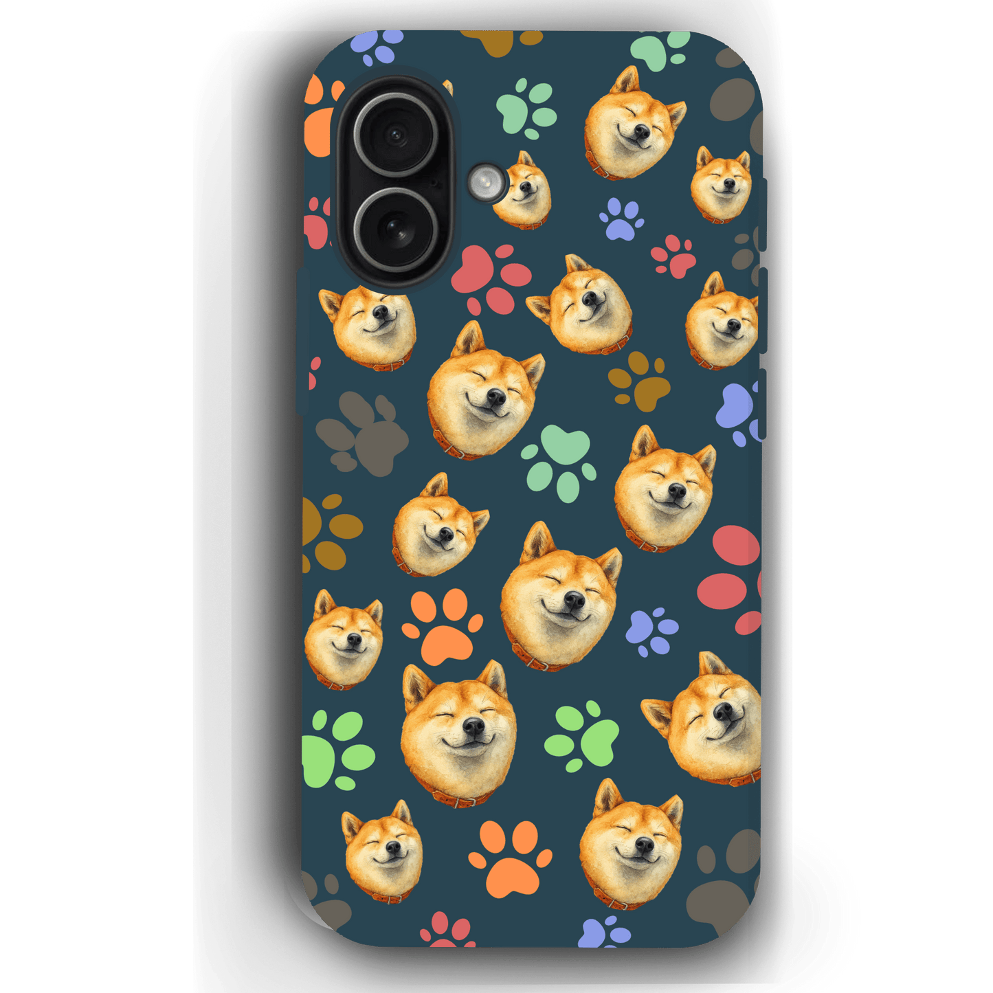 Custom Pet Phone Case for iPhone 17/ 17 Air/ 17 Pro/ 17 Pro Max by YingMart, Personalized Pet Portrait Cover with Paw, Heart, Fish & Bone Symbols