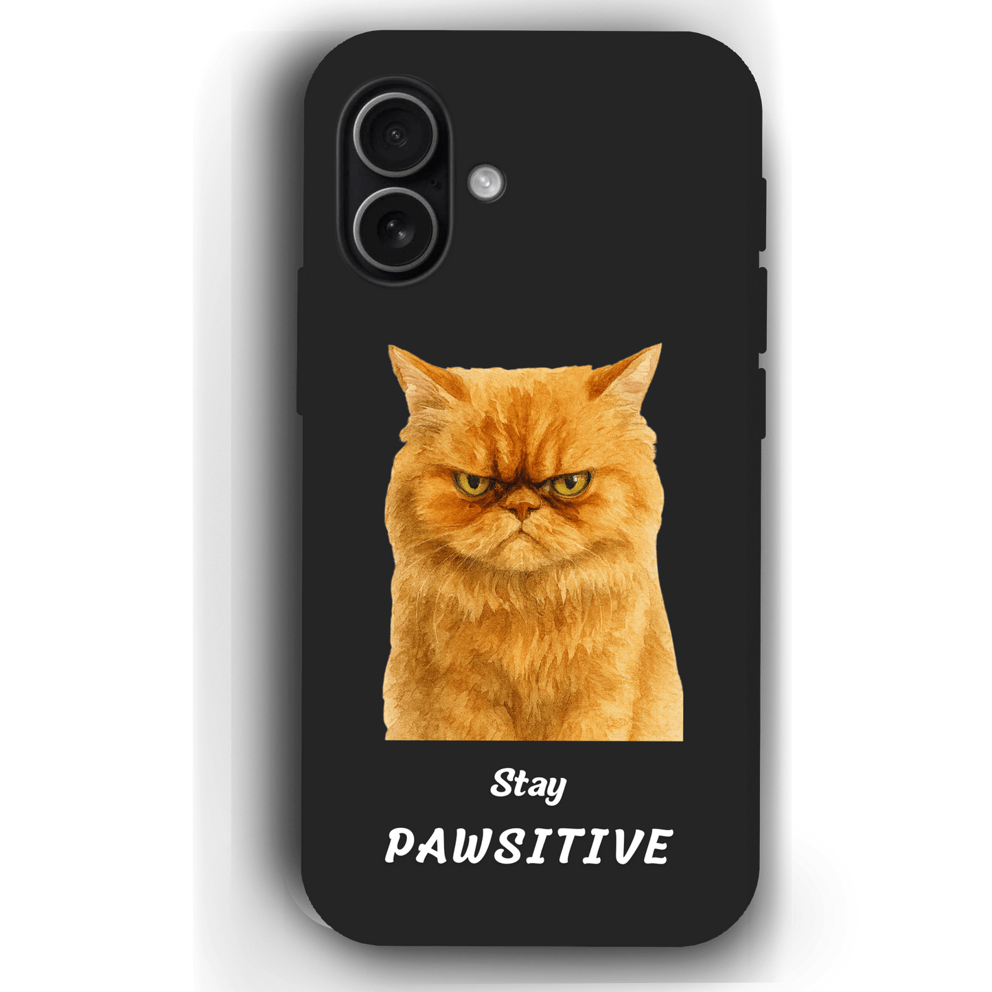 Stay Pawsitive Custom Pet Phone Case for iPhone 17 by YingMart – Personalized Animal Portrait, Protective Cover, for Pet Lovers.