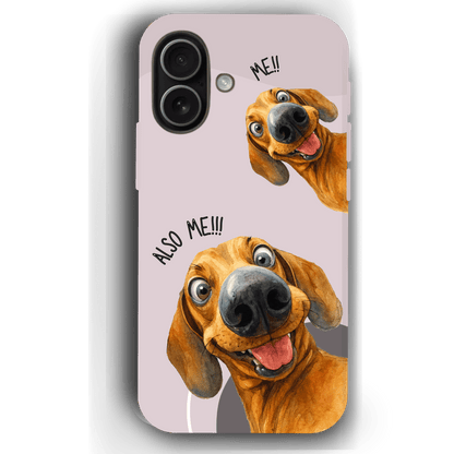"Also Me" Design Custom Pet iPhone 17 Case – 4 Colors & 4 Patterns by YingMart, Personalized Pet Portrait Protective Cover for Dog Lovers