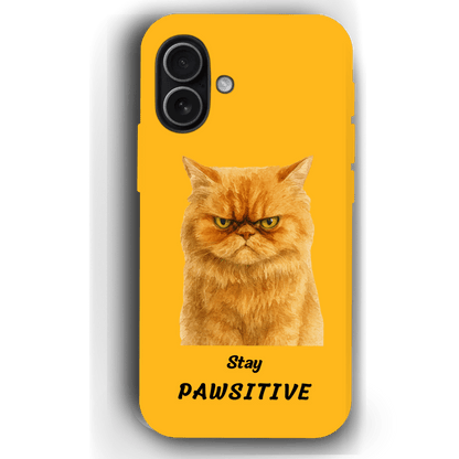 Stay Pawsitive Custom Pet Phone Case for iPhone 17 by YingMart – Personalized Animal Portrait, Protective Cover, for Pet Lovers.