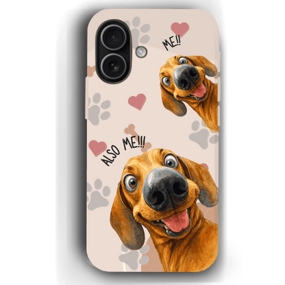 "Also Me" Design Custom Pet iPhone 17 Case – 4 Colors & 4 Patterns by YingMart, Personalized Pet Portrait Protective Cover for Dog Lovers