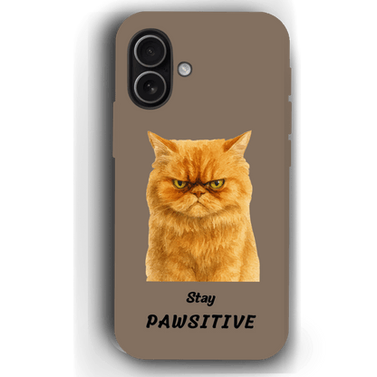 Stay Pawsitive Custom Pet Phone Case for iPhone 17 by YingMart – Personalized Animal Portrait, Protective Cover, for Pet Lovers.