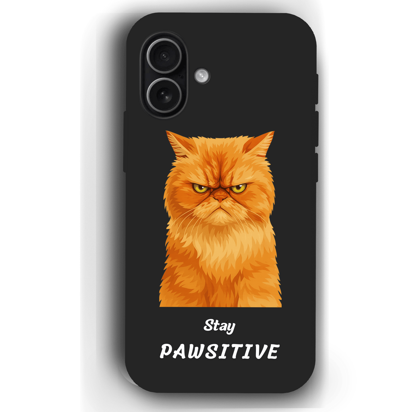 Stay Pawsitive Custom Pet Phone Case for iPhone 17 by YingMart – Personalized Animal Portrait, Protective Cover, for Pet Lovers.
