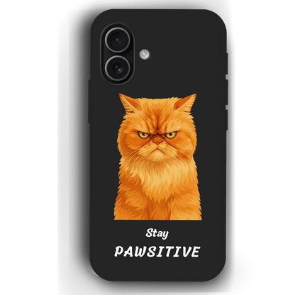 Stay Pawsitive Custom Pet Phone Case for iPhone 17 by YingMart – Personalized Animal Portrait, Protective Cover, for Pet Lovers.