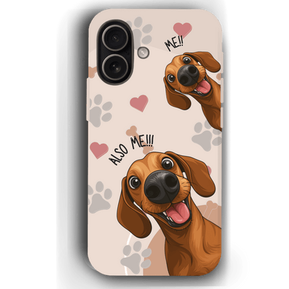 "Also Me" Design Custom Pet iPhone 17 Case – 4 Colors & 4 Patterns by YingMart, Personalized Pet Portrait Protective Cover for Dog Lovers