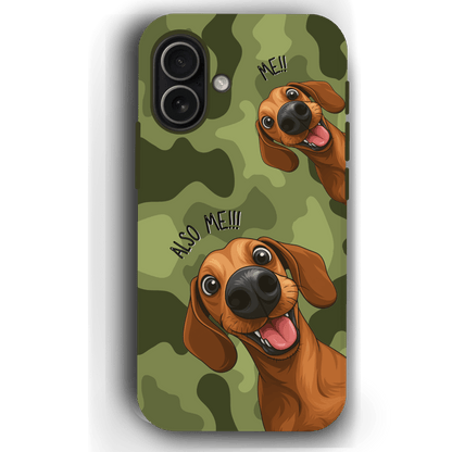 "Also Me" Design Custom Pet iPhone 17 Case – 4 Colors & 4 Patterns by YingMart, Personalized Pet Portrait Protective Cover for Dog Lovers