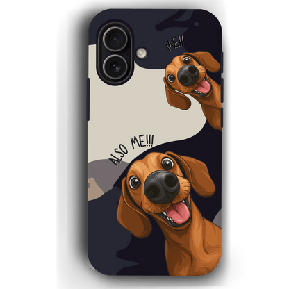 "Also Me" Design Custom Pet iPhone 17 Case – 4 Colors & 4 Patterns by YingMart, Personalized Pet Portrait Protective Cover for Dog Lovers