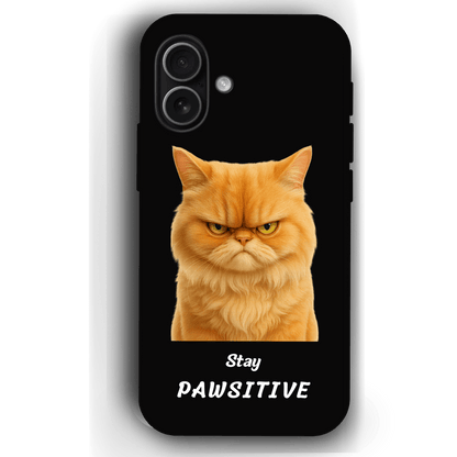 Stay Pawsitive Custom Pet Phone Case for iPhone 17 by YingMart – Personalized Animal Portrait, Protective Cover, for Pet Lovers.