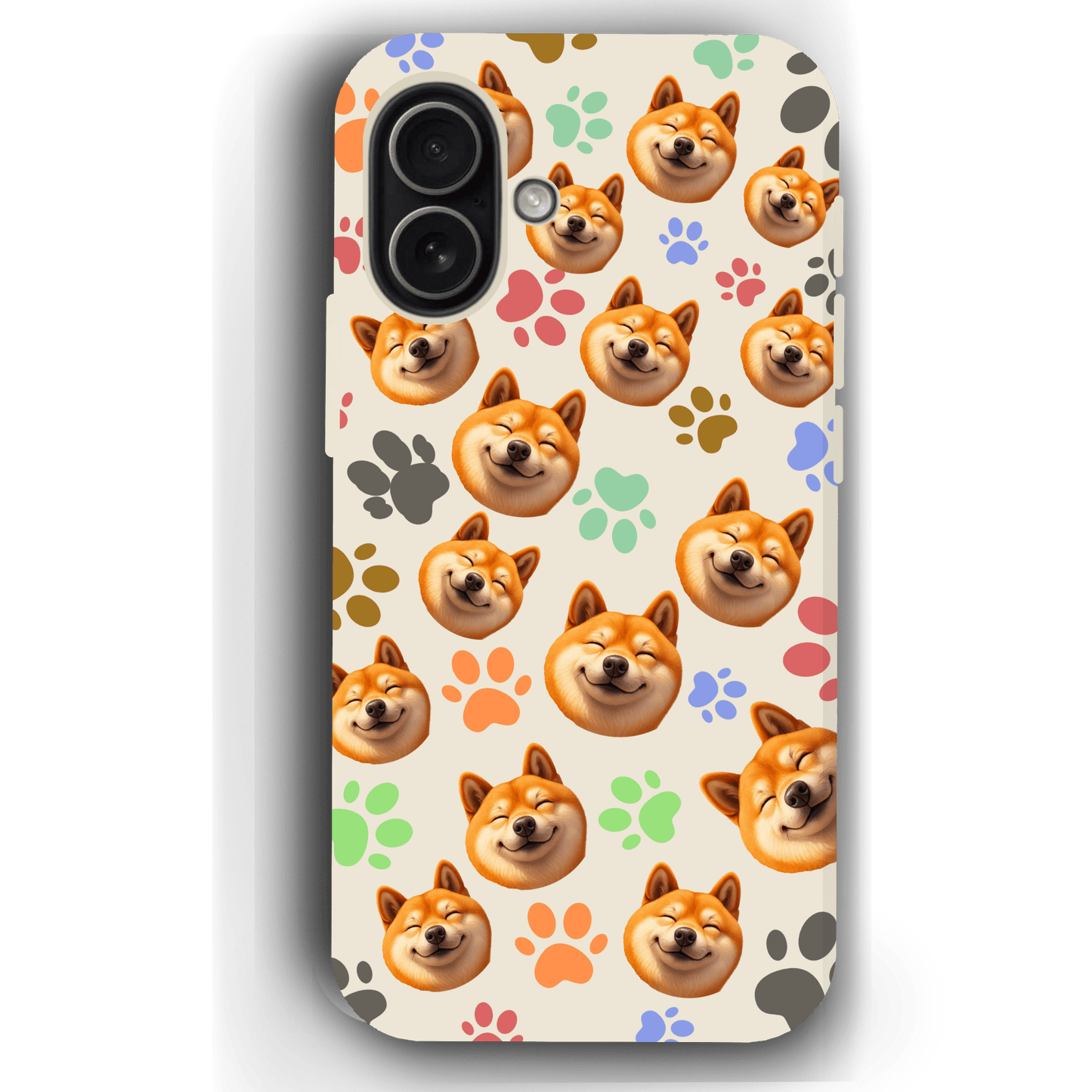 Custom Pet Phone Case for iPhone 17/ 17 Air/ 17 Pro/ 17 Pro Max by YingMart, Personalized Pet Portrait Cover with Paw, Heart, Fish & Bone Symbols