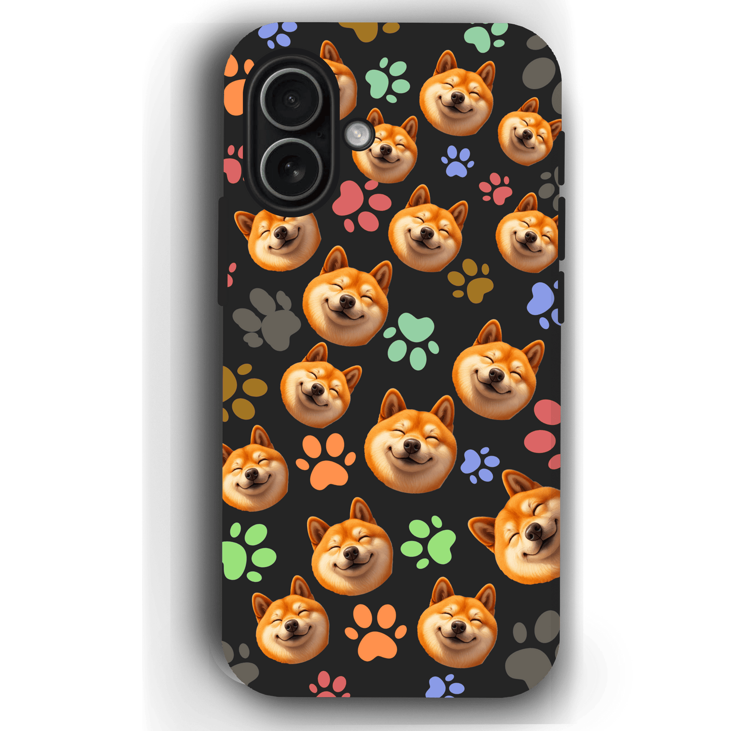 Custom Pet Phone Case for iPhone 17/ 17 Air/ 17 Pro/ 17 Pro Max by YingMart, Personalized Pet Portrait Cover with Paw, Heart, Fish & Bone Symbols