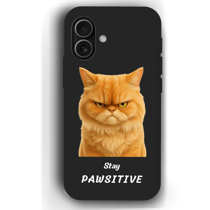 Stay Pawsitive Custom Pet Phone Case for iPhone 17 by YingMart – Personalized Animal Portrait, Protective Cover, for Pet Lovers.
