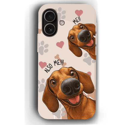 "Also Me" Design Custom Pet iPhone 17 Case – 4 Colors & 4 Patterns by YingMart, Personalized Pet Portrait Protective Cover for Dog Lovers