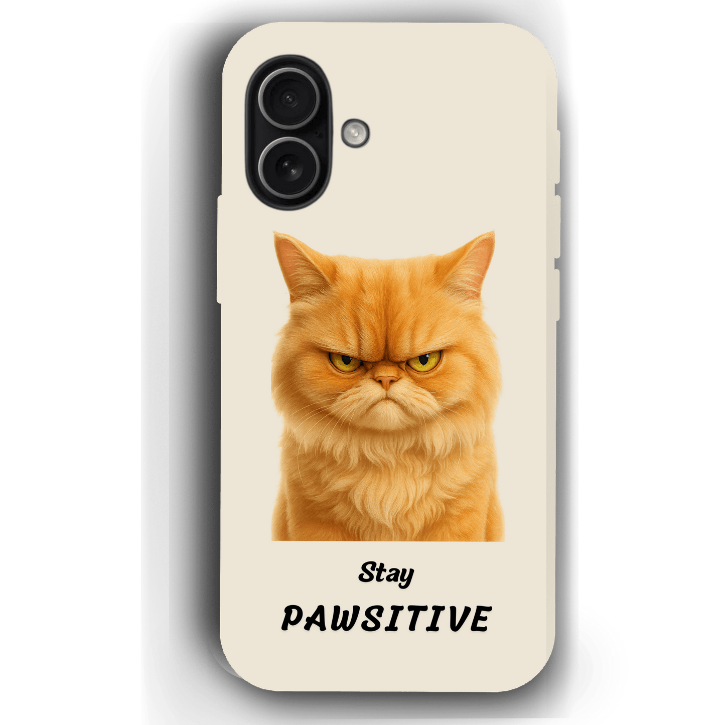 Stay Pawsitive Custom Pet Phone Case for iPhone 17 by YingMart – Personalized Animal Portrait, Protective Cover, for Pet Lovers.