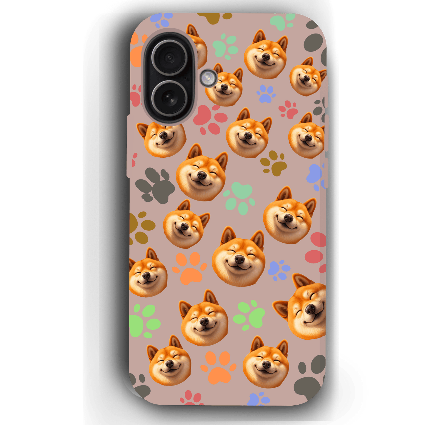 Custom Pet Phone Case for iPhone 17/ 17 Air/ 17 Pro/ 17 Pro Max by YingMart, Personalized Pet Portrait Cover with Paw, Heart, Fish & Bone Symbols